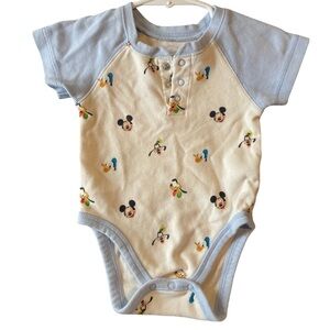 Disney Blue and Cream Mickey Mouse Bodysuit